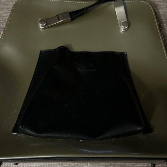Beijo Patent Leather Convertible Backpack Purse Olive Green/Black - Picture 2 of 7